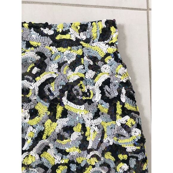 French Connection Multicolor Sequin A-Line Mini Skirt Lined FLAW - Picture 10 of 10